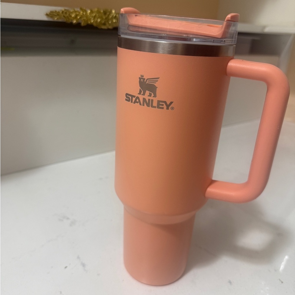 Stanley Coral Orange Insulated Travel Mug with Handle - Picture 8 of 12